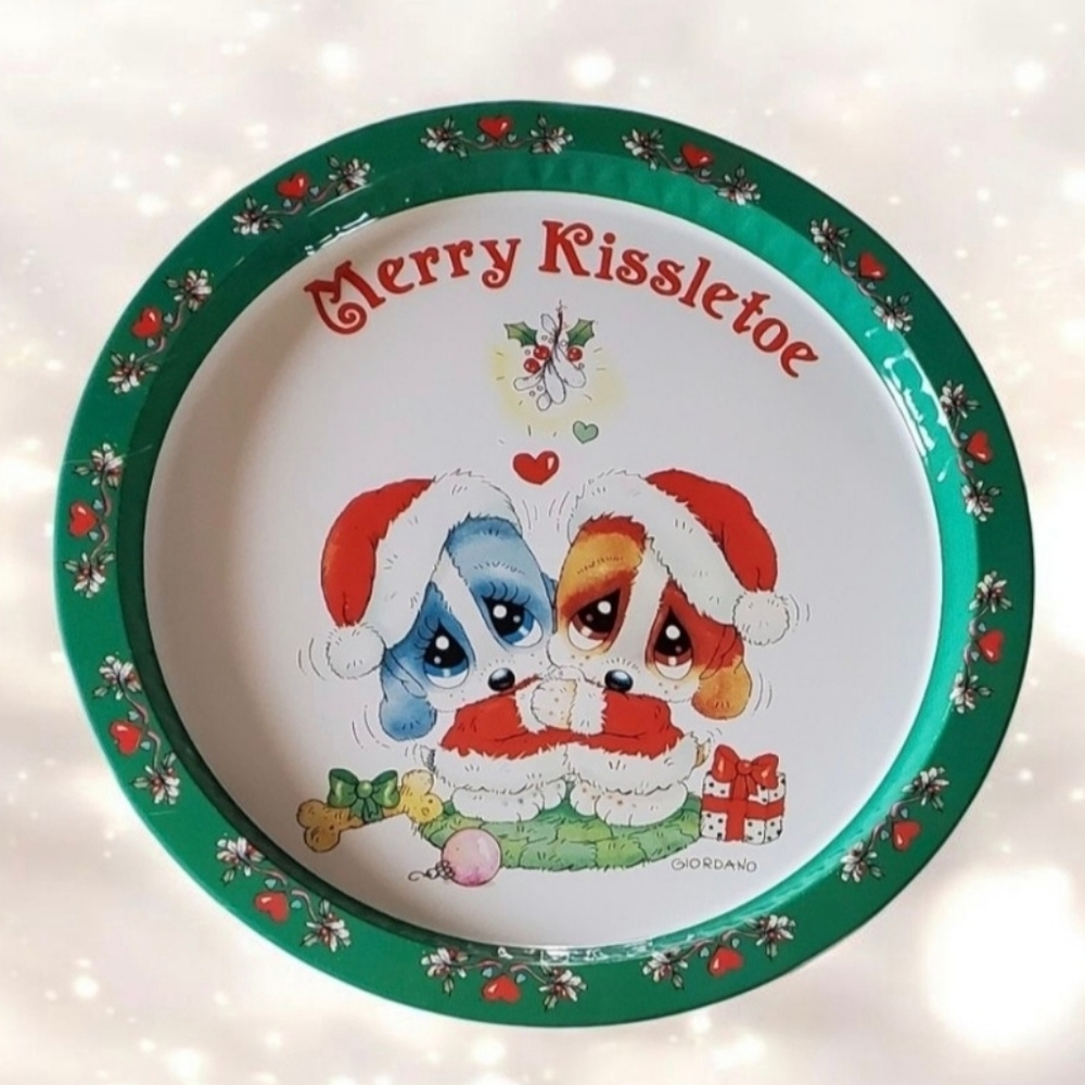 Merry Kissletoe Sad Sam Christmas Tin Plate